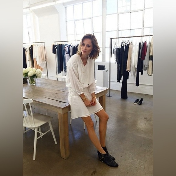 ANINE BING Flowy Tassel Blouse in Sheer White Size Large - Picture 3 of 6